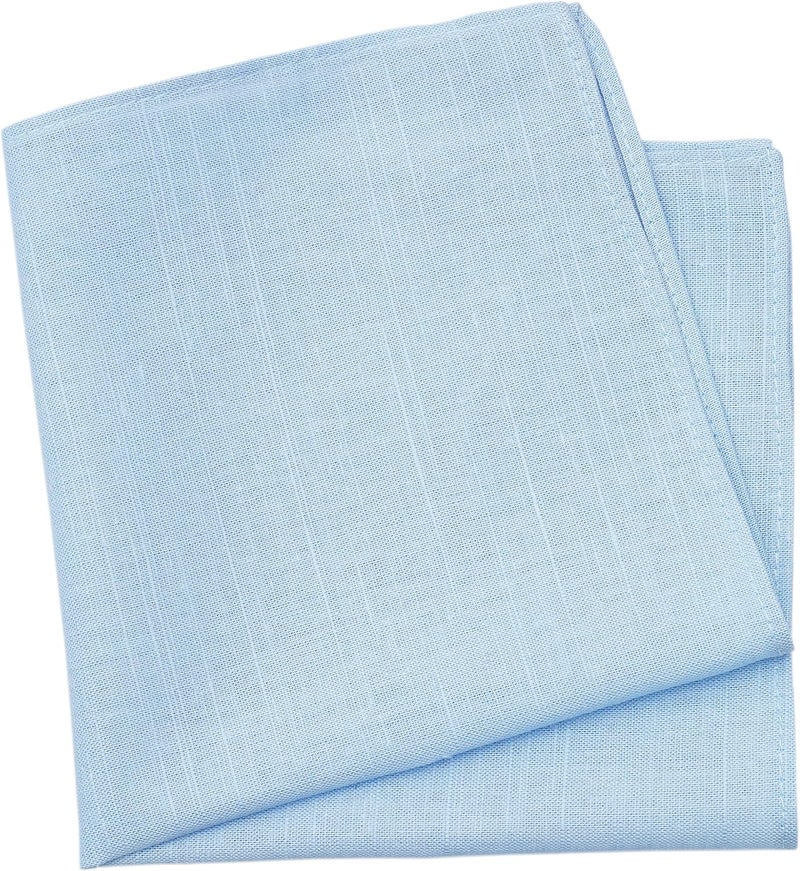 BELLUNO Solid Pocket Square for Men, Cotton and Linen Blend - Image 1